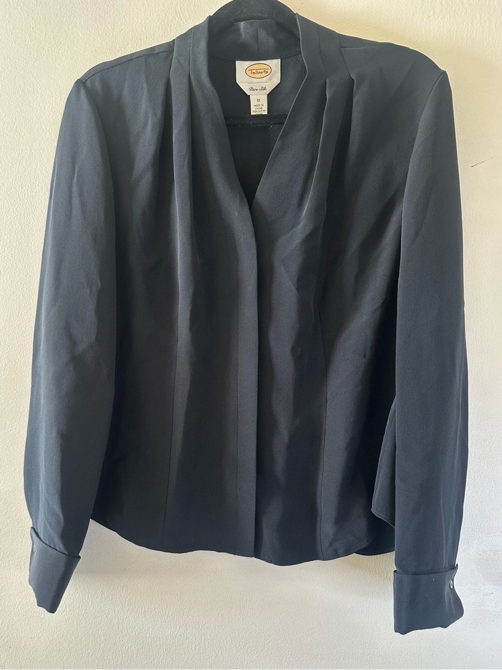 Vintage Talbots Black Pure Silk Blouse